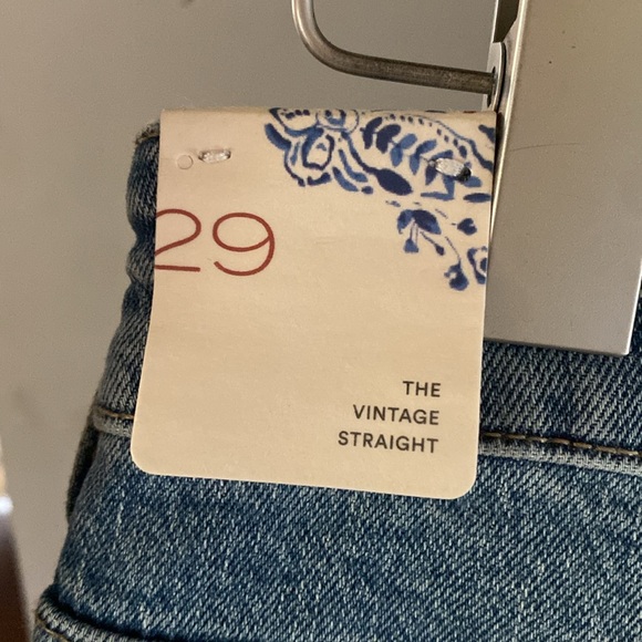 ANTHROPOLOGIE PILCRO THE VINTAGE STRAIGHT JEANS DENIM RAW HEM 29 NEW - Picture 8 of 9